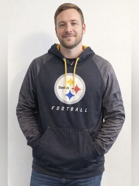 NWOT Pittsburgh Steelers Hoodie Men Medium Gray Majestic Thermabase NFL Football